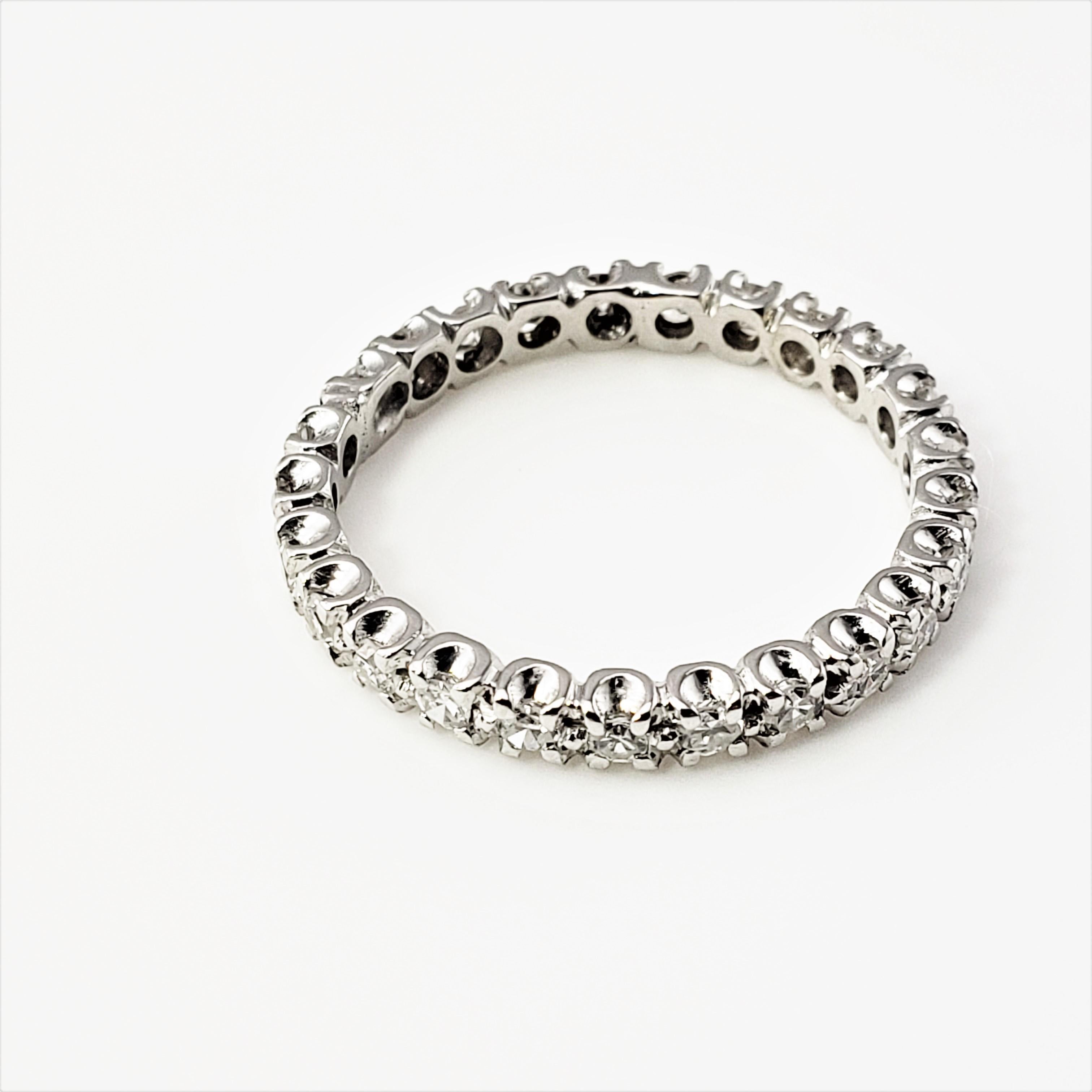 14 Karat White Gold Diamond Eternity Band In Good Condition For Sale In Washington Depot, CT