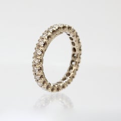 14 Karat White Gold and Diamond Eternity Band Wedding Ring