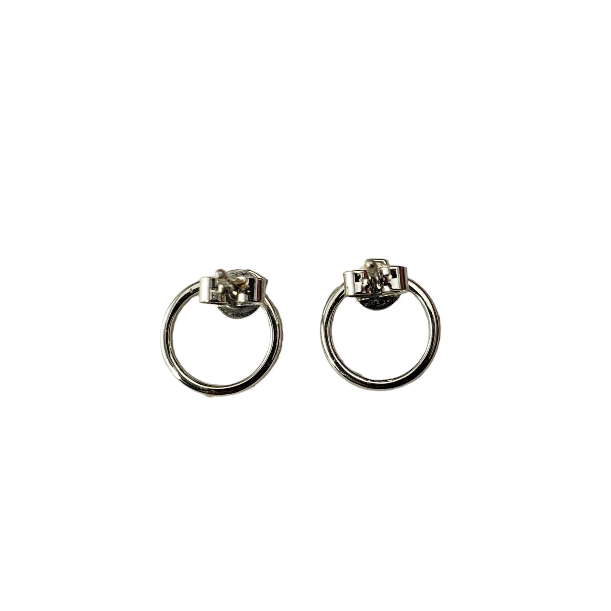 Women's 14 Karat White Gold Diamond Eternity Circle Earrings #18361 For Sale