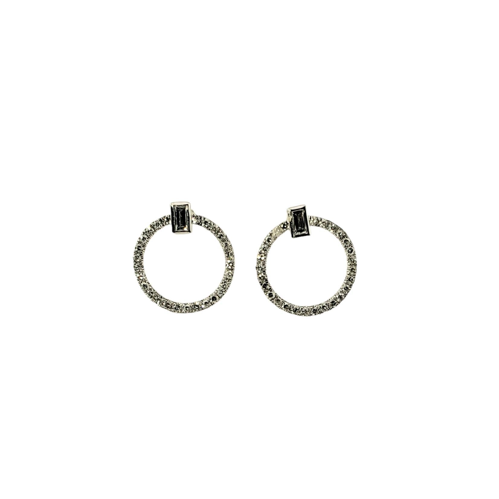 14 Karat White Gold Diamond Eternity Circle Earrings #18361 For Sale