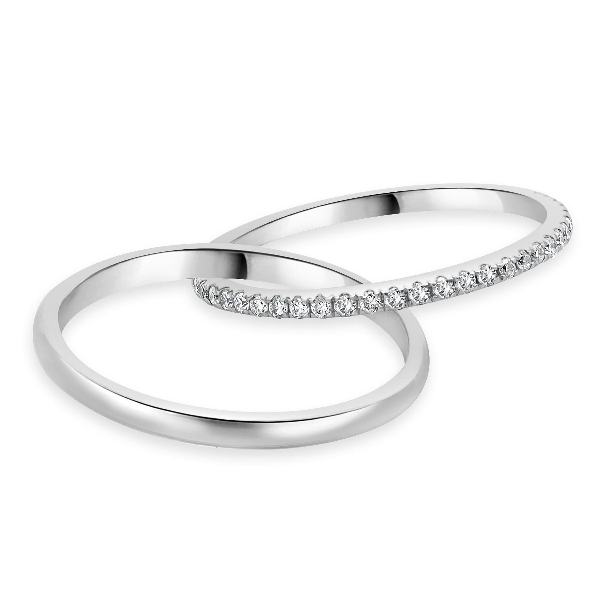 Anillo Rodante Eternidad Diamante Oro Blanco 14 Kilates Corte redondo en venta