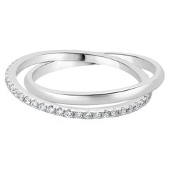 Anillo Rodante Eternidad Diamante Oro Blanco 14 Kilates