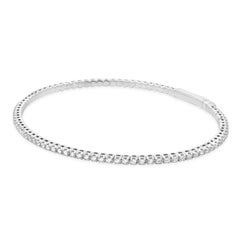 14 Karat White Gold Diamond Flex Bangle Bracelet