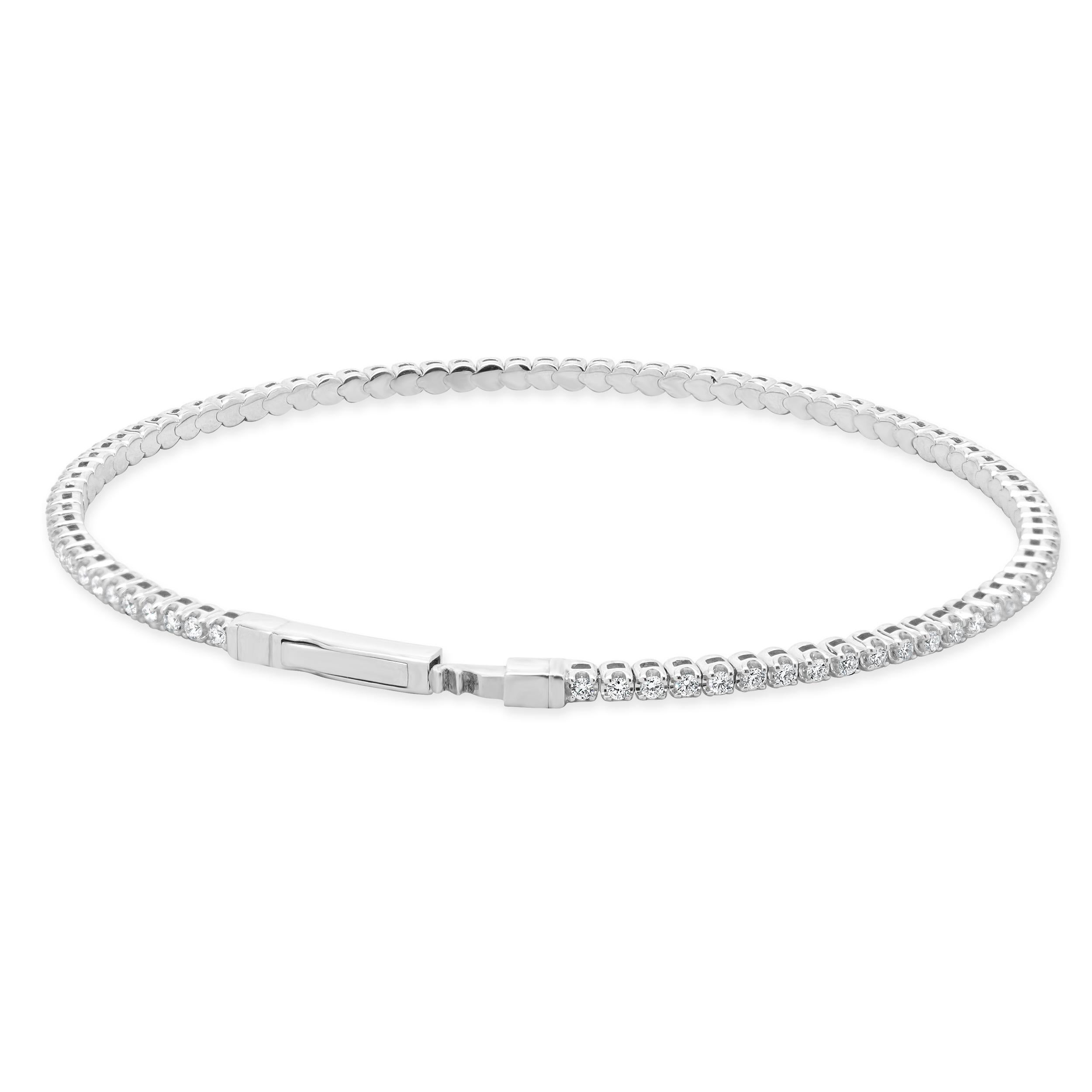 Bracciale Flex con diamanti in oro bianco 14 carati In condizioni ottime in vendita a Scottsdale, AZ