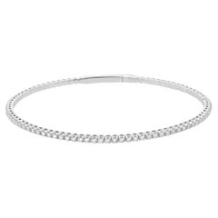 14 Karat White Gold Diamond Flex Bangle Bracelet