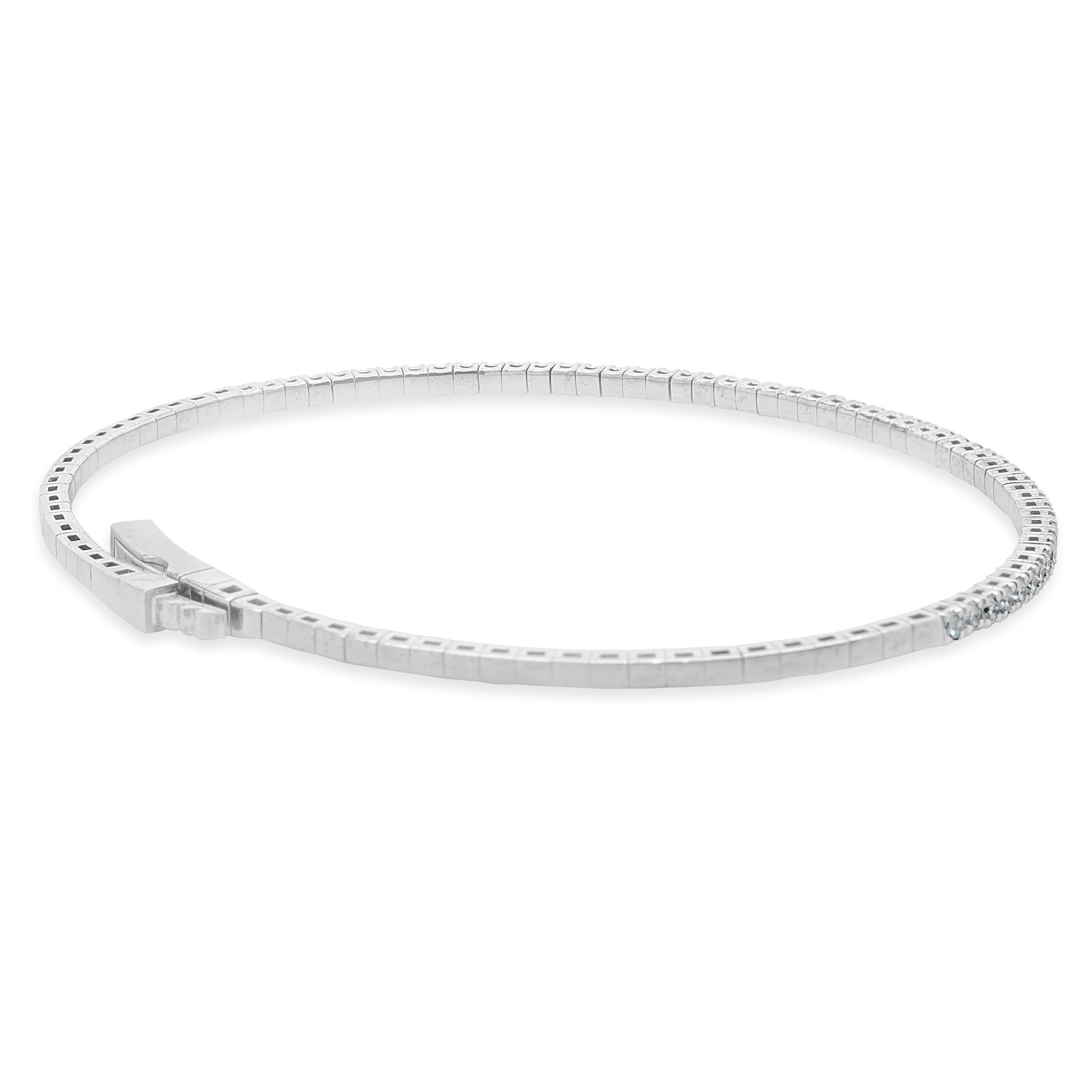 Bracciale Flex con diamanti in oro bianco 14 carati In condizioni ottime in vendita a Scottsdale, AZ