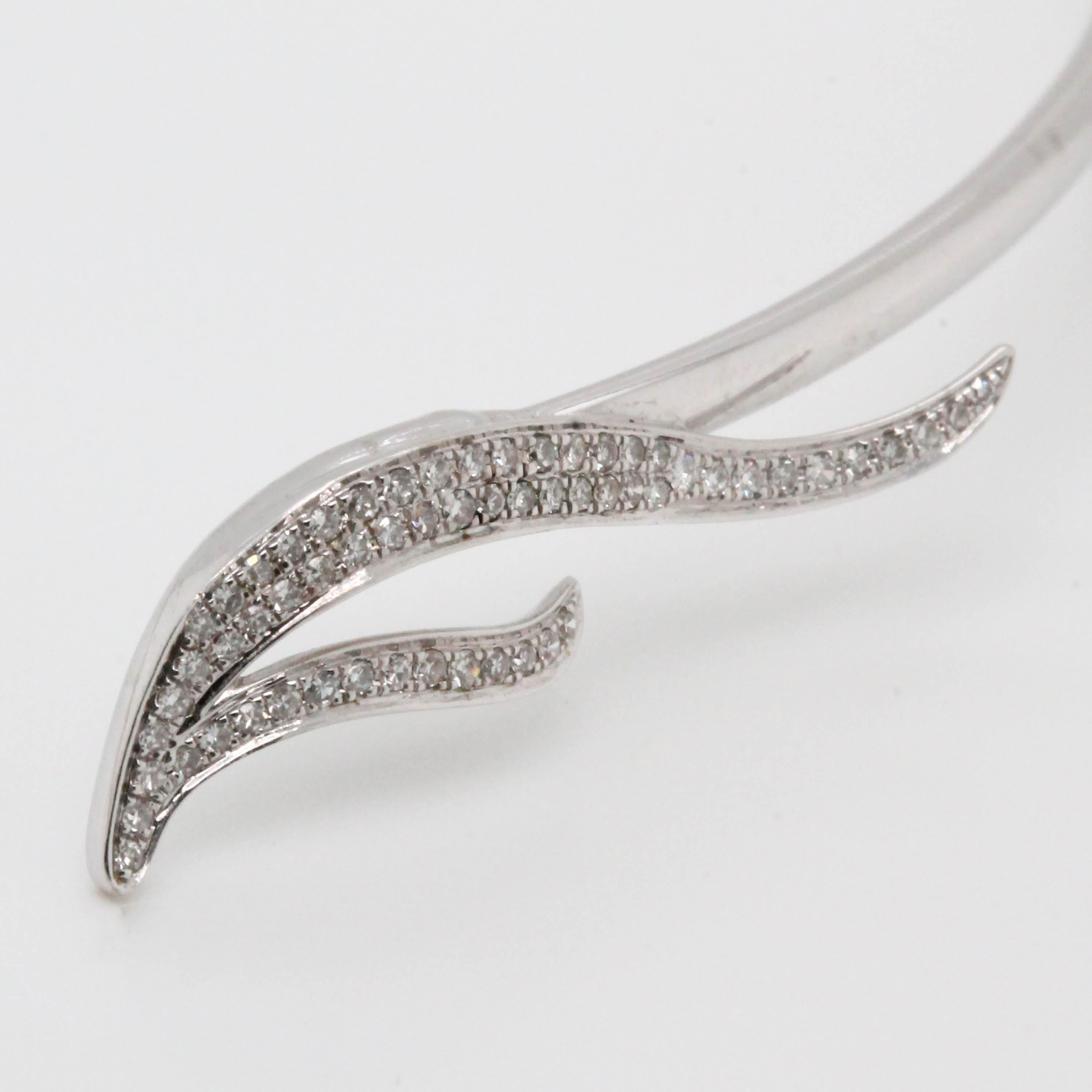 14 Karat White Gold Diamond Flexible Choker Necklace 1