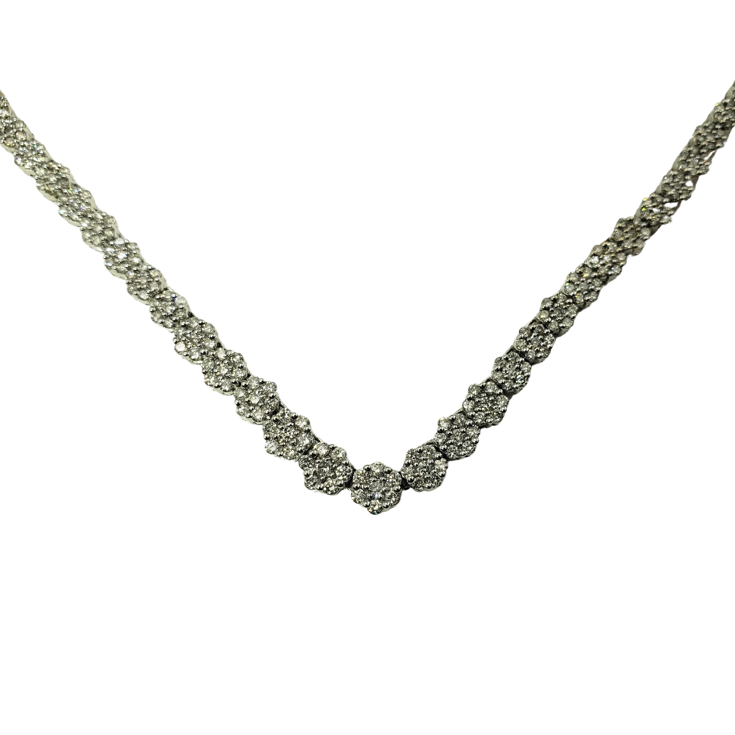 14 Karat Weißgold Diamant-Blumen-Choker-Halskette #12898 5