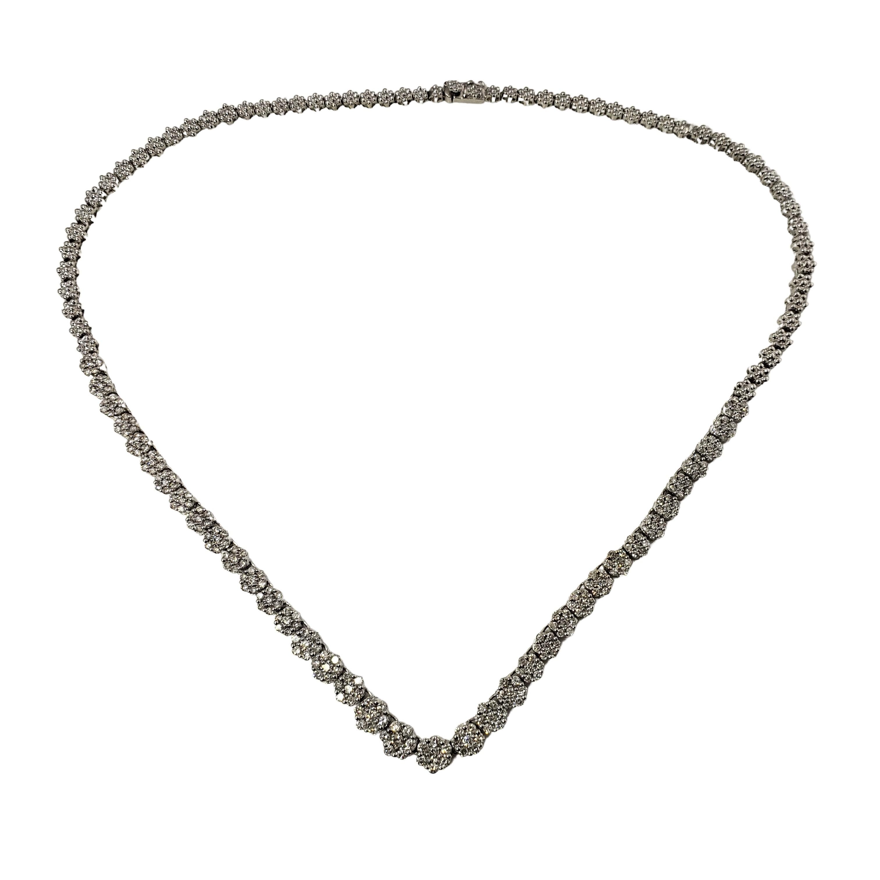 14 Karat Weißgold Diamant-Blumen-Choker-Halskette #12898 6