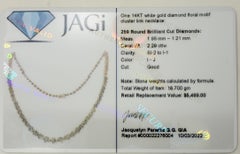 14 Karat White Gold Diamond Flower Choker Necklace #12898