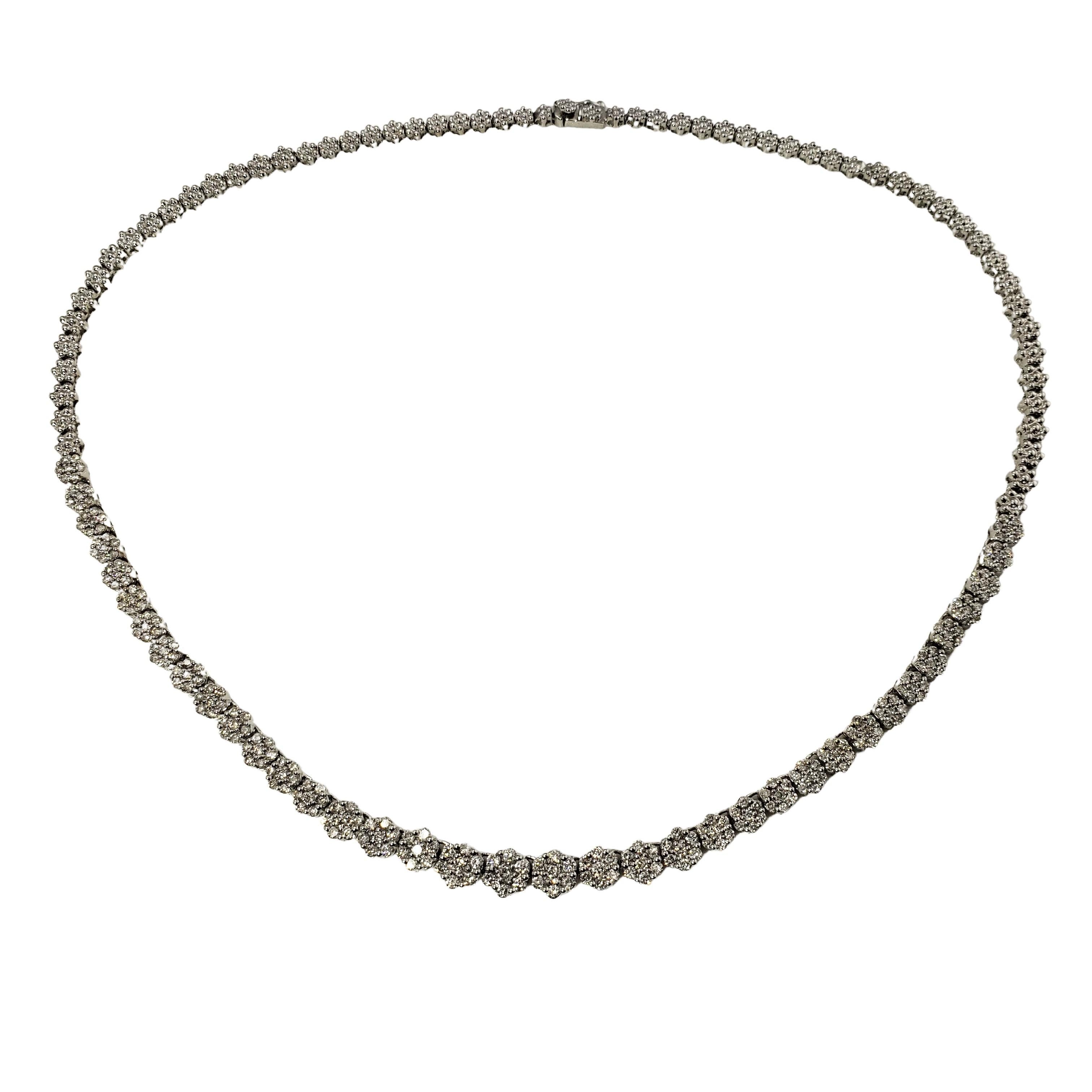 14 Karat Weißgold Diamant-Blumen-Choker-Halskette #12898 4
