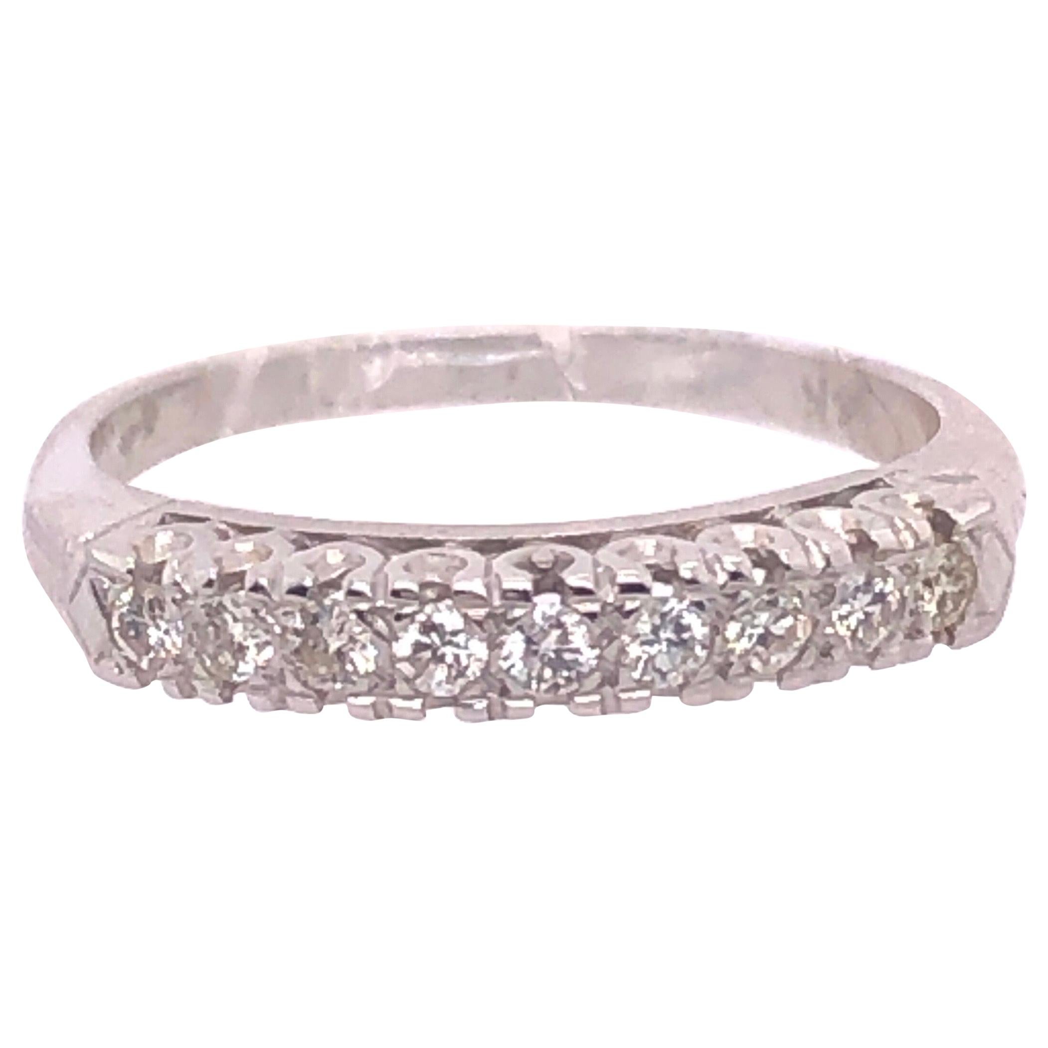 14 Karat White Gold Diamond Half Anniversary Bridal Ring / Wedding Band