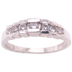 14 Karat White Gold Diamond Half Anniversary Bridal Wedding Ring