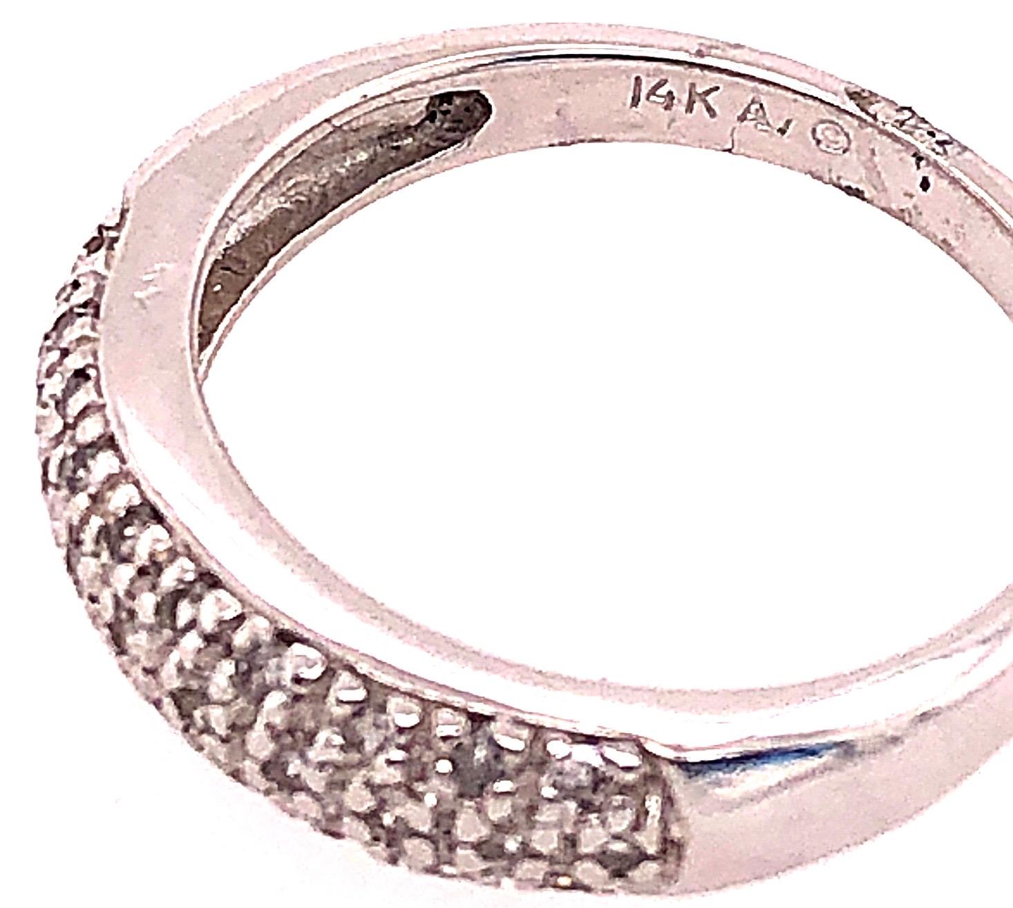 14 Karat White Gold Diamond Half Anniversary Ring Wedding Bridal Band For Sale 2