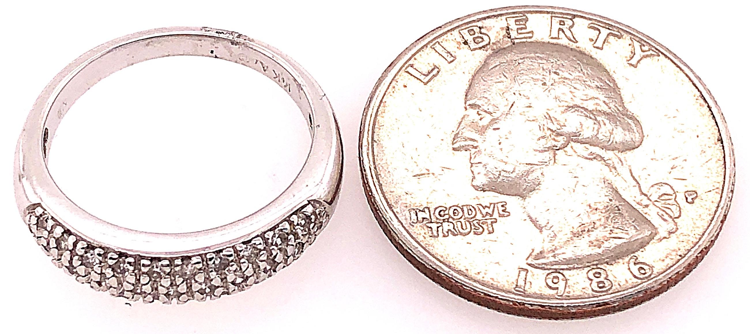 14 Karat White Gold Diamond Half Anniversary Ring Wedding Bridal Band For Sale 3