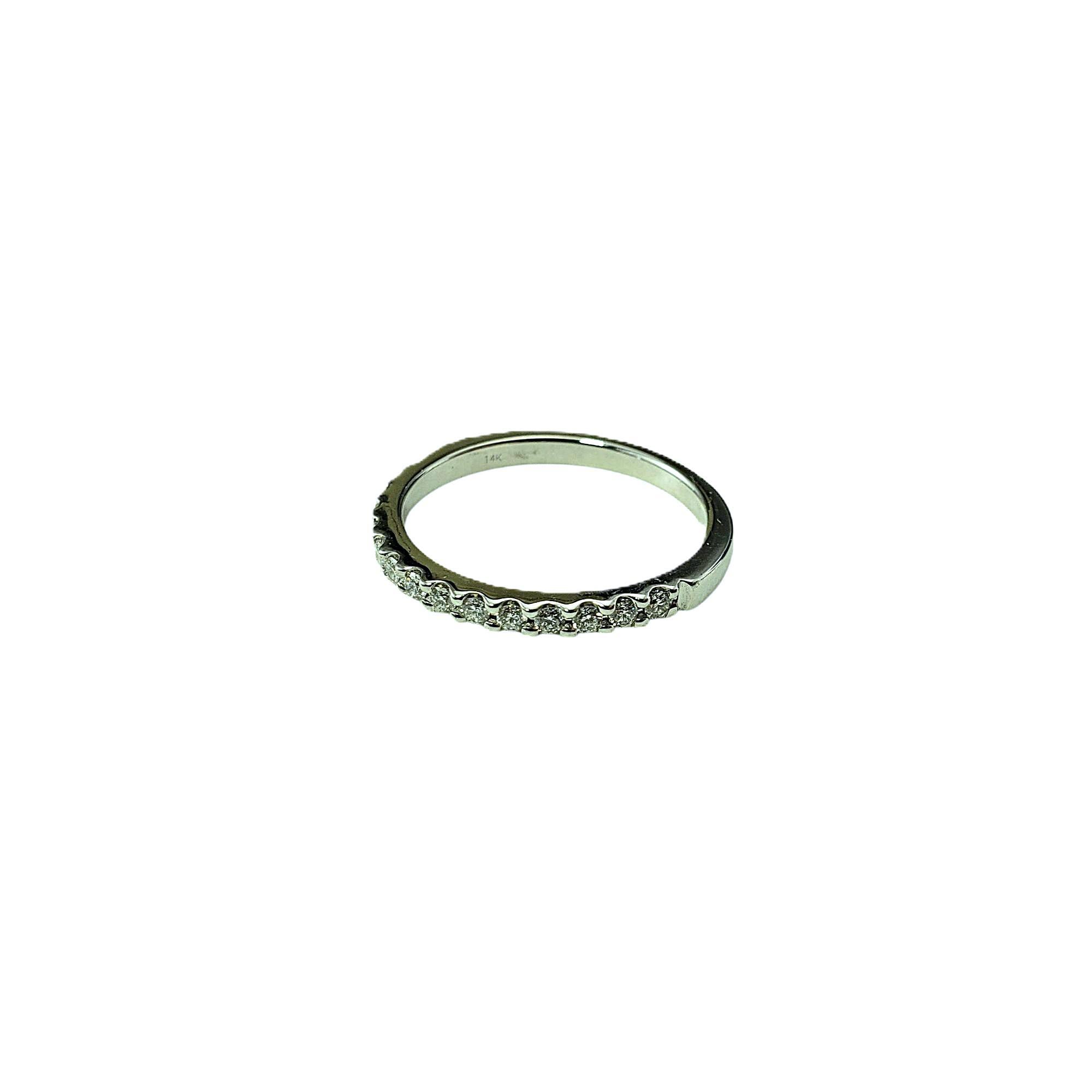 14 Karat Weißgold Diamant Halb-Ehering Größe 7 #21450 (Brillantschliff) im Angebot