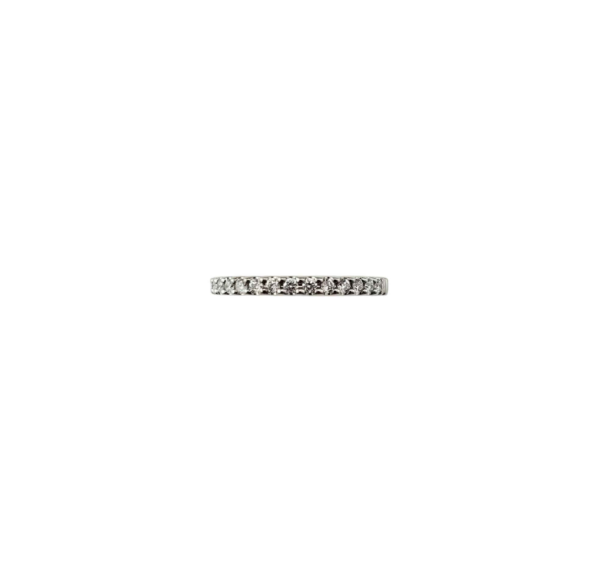 14 Karat White Gold Diamond Half Eternity Wedding Band Ring Size 7 #21450
