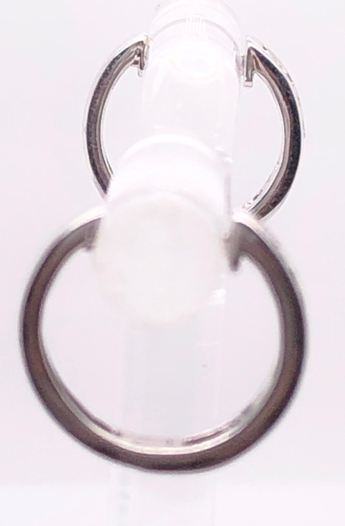 Modern 14 Karat White Gold Diamond Half Hoop Lever Back Earrings For Sale