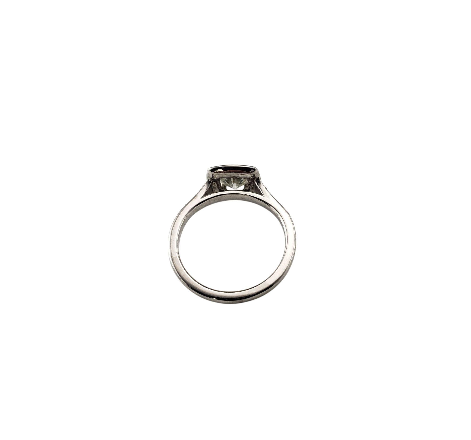 Donna Anello di fidanzamento con diamante aureolato in oro bianco 14 carati misura 4 #21459 in vendita