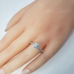 14 Karat White Gold Diamond Halo Engagement Ring
