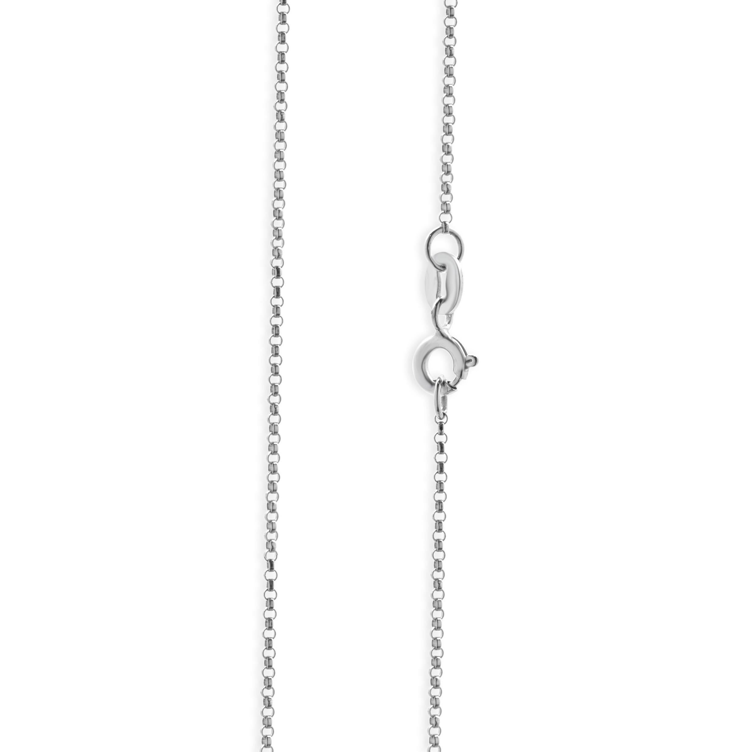Taille ronde Collier Halo en or blanc 14 carats avec diamants en vente