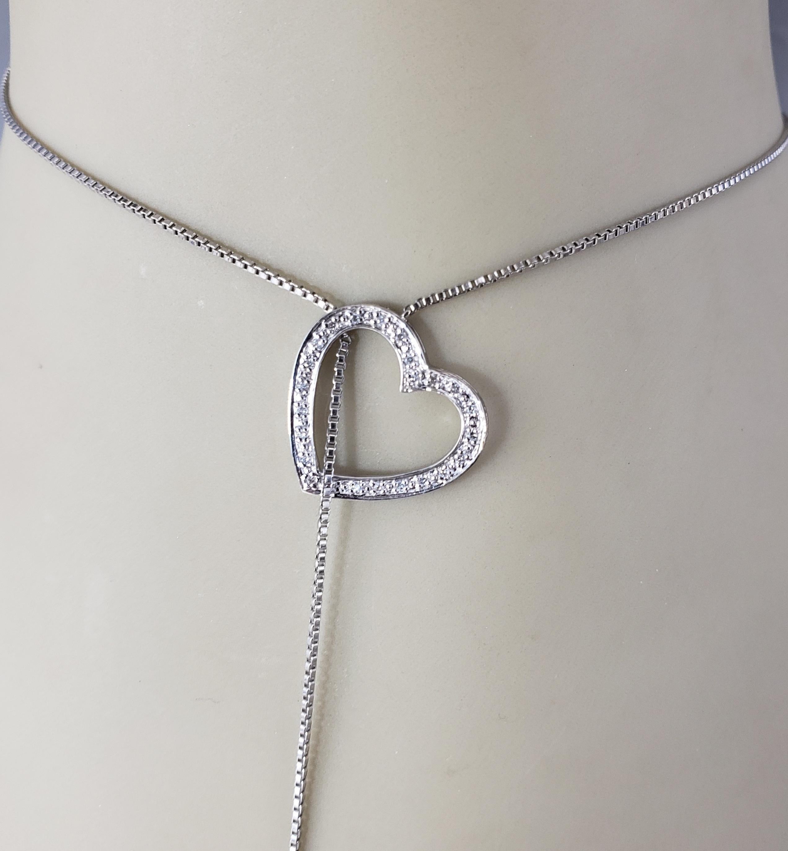Donna Collana Lariat con diamanti in oro bianco 14 carati #18745 in vendita