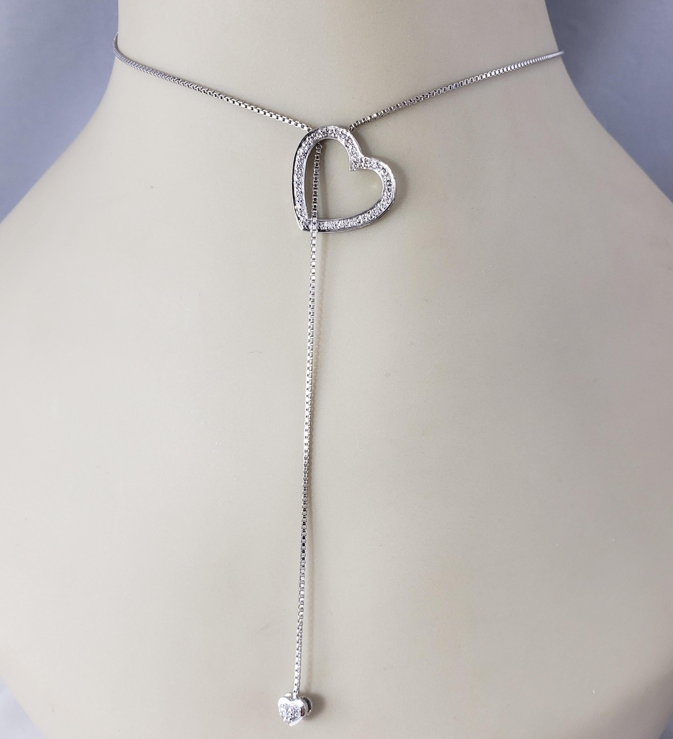 Collana Lariat con diamanti in oro bianco 14 carati #18745 in vendita 1