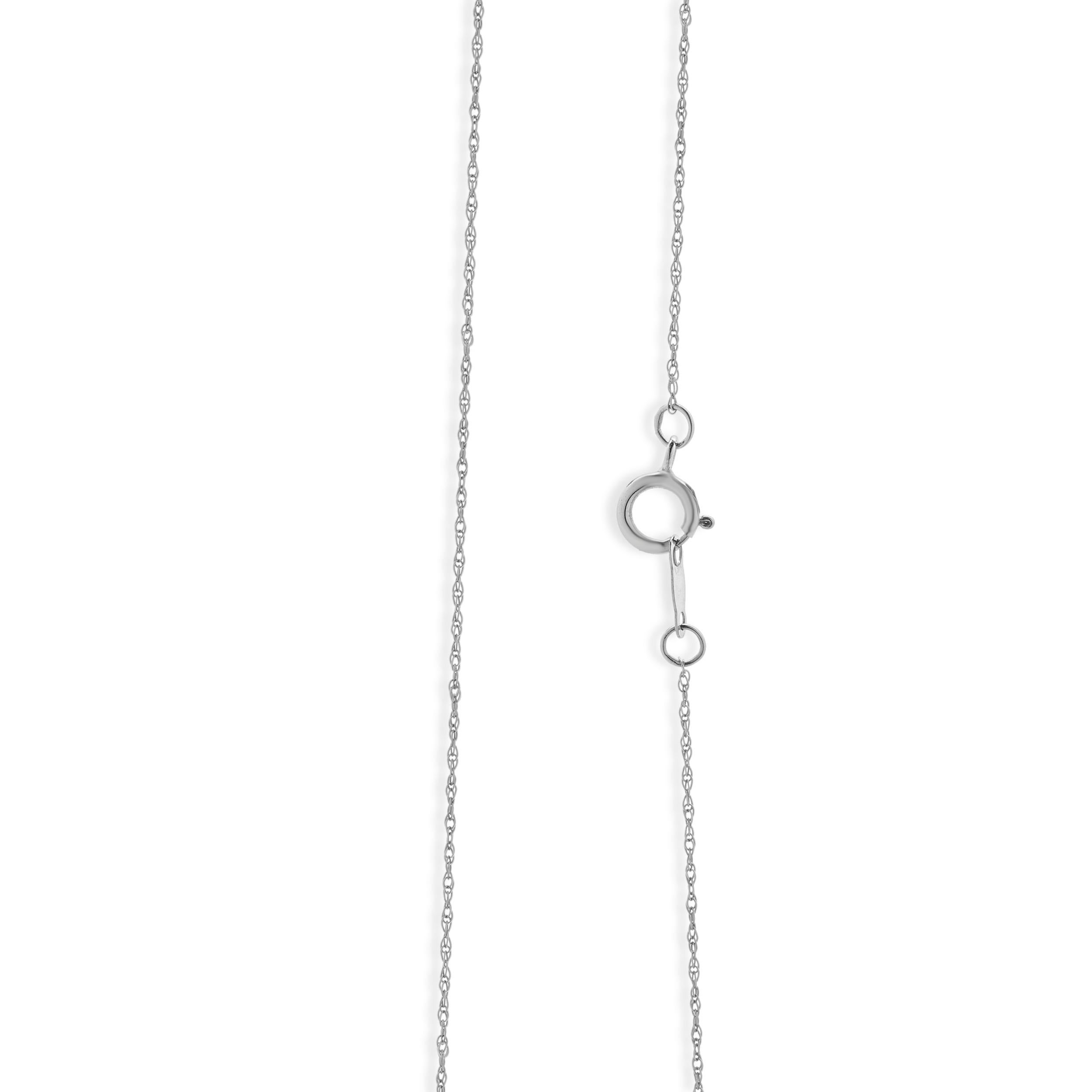 Taglio rotondo Collana con cuore di diamanti in oro bianco 14 carati in vendita
