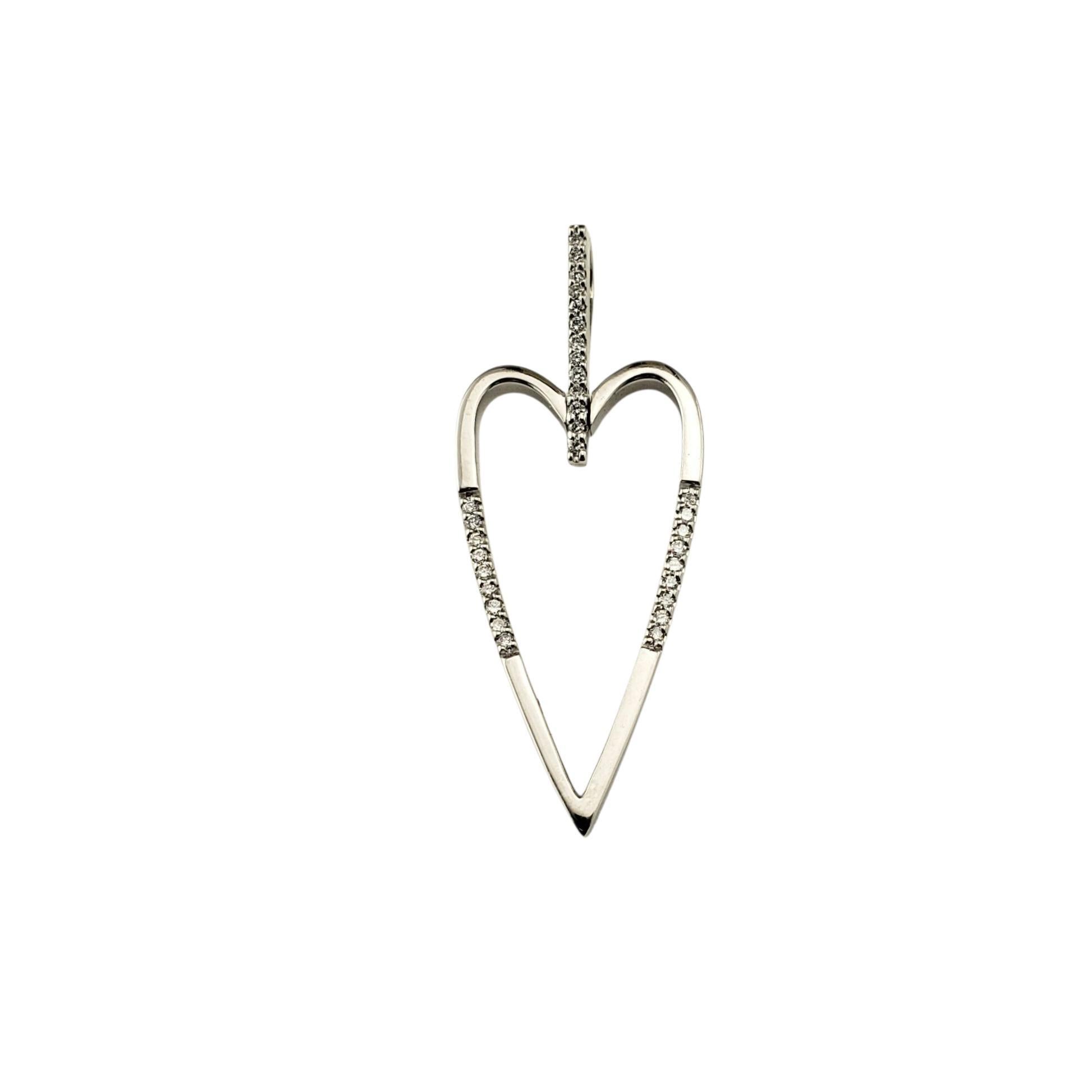 14 Karat Weißgold Diamant-Herz-Anhänger #22866