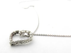 Colgante Corazón Diamante Oro Blanco 14 Kilates