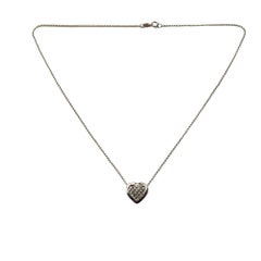 14 Karat White Gold Diamond Heart Pendant Necklace #15575