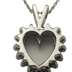 14 Karat White Gold Diamond Heart Pendant Necklace