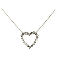 14 Karat White Gold Diamond Heart Pendant Necklace 14 Karat White Gold Diamond Heart Pendant Necklace