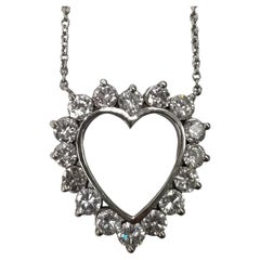 Cuore di diamante in oro bianco 14 carati con 3,25 carati