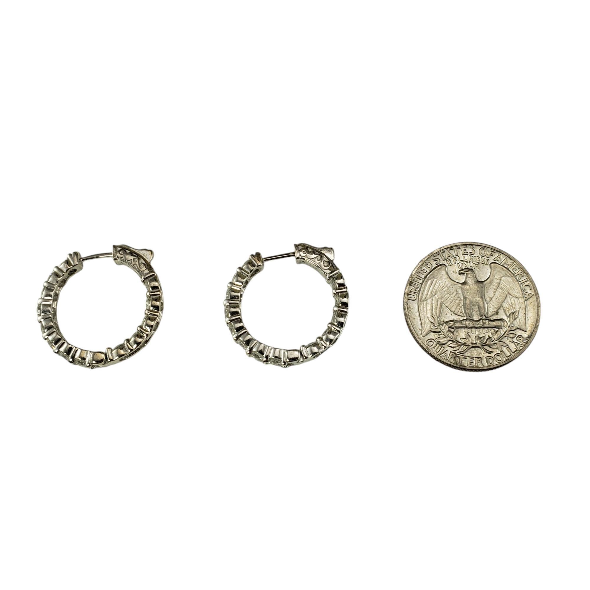 Taglio brillante Orecchini a cerchio con diamanti in oro bianco 14 carati #19519 in vendita