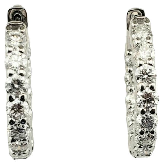 Orecchini a cerchio con diamanti in oro bianco 14 carati #19519