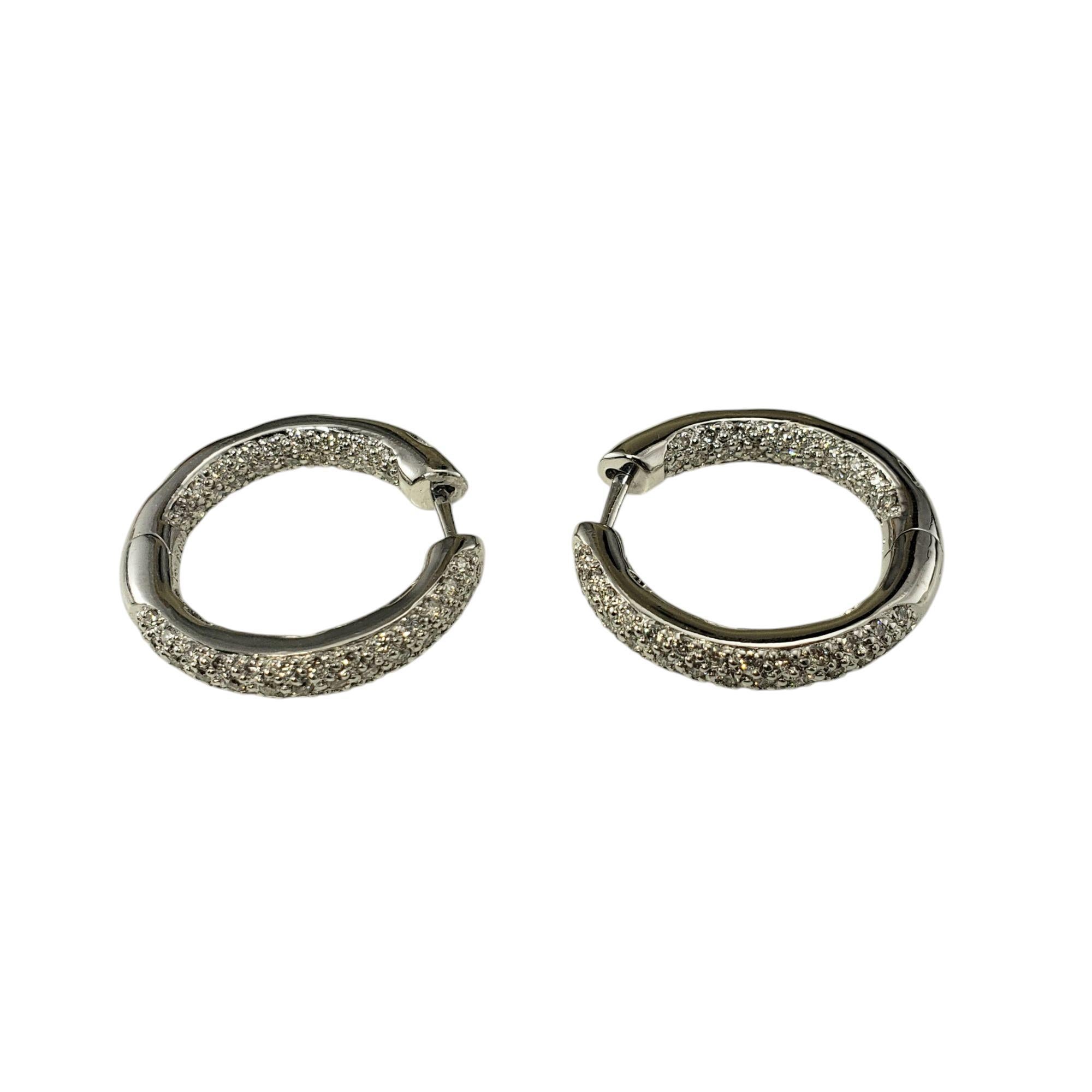 Orecchini a cerchio con diamanti in oro bianco 14 carati #21231