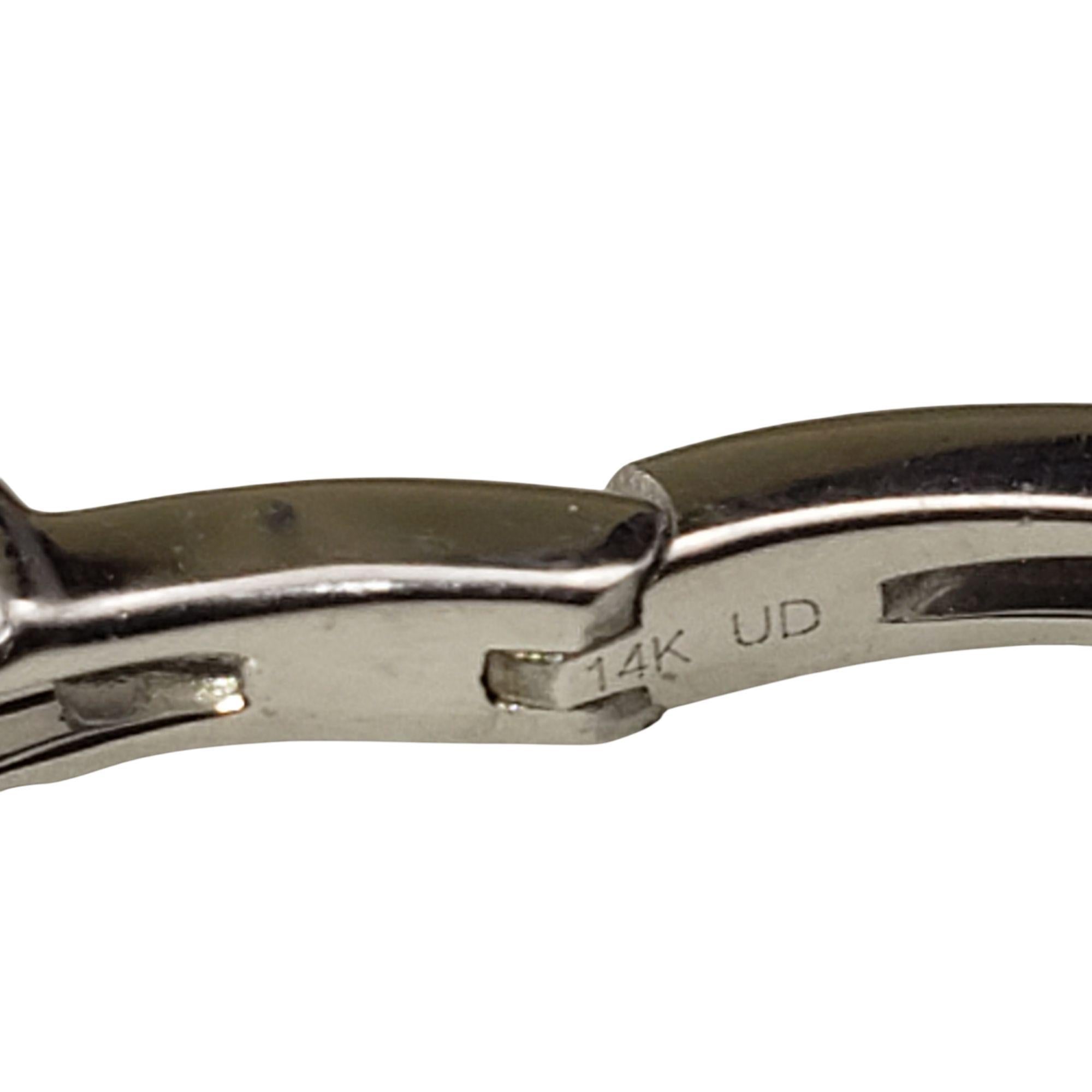 Women's 14 Karat White Gold Diamond Hoop Earrings #21375 For Sale