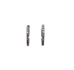14 Karat Weißgold Diamant-Creolen-Ohrringe #21375