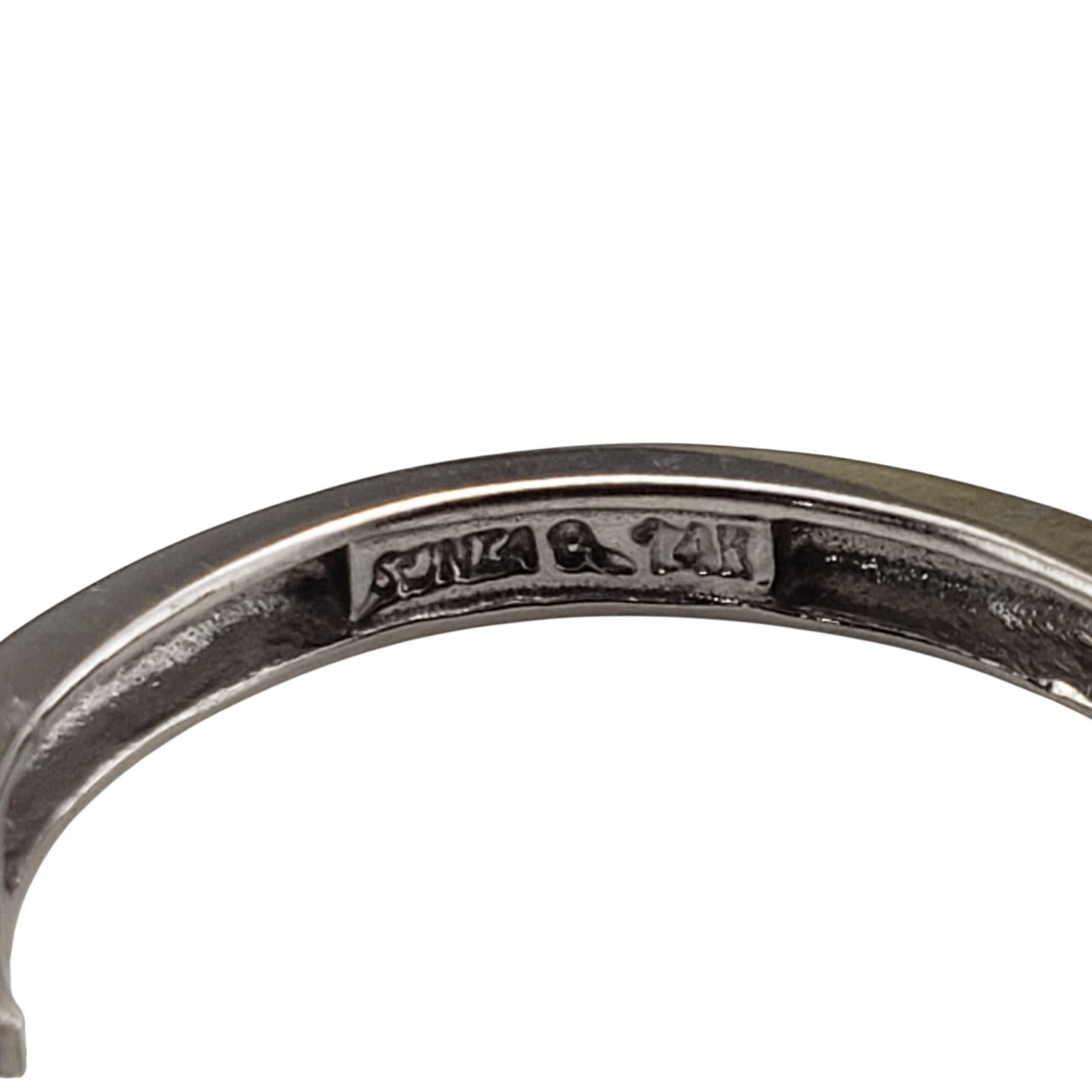 14 Karat White Gold Diamond Hoop Earrings #21944 For Sale 1
