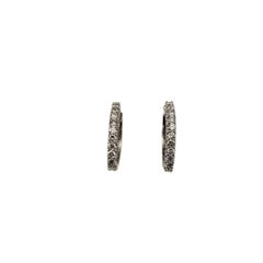 14 Karat White Gold Diamond Hoop Earrings #21944