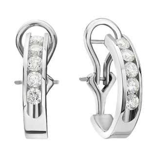 18 Karat White Gold and Diamond Earrings For Sale at 1stDibs