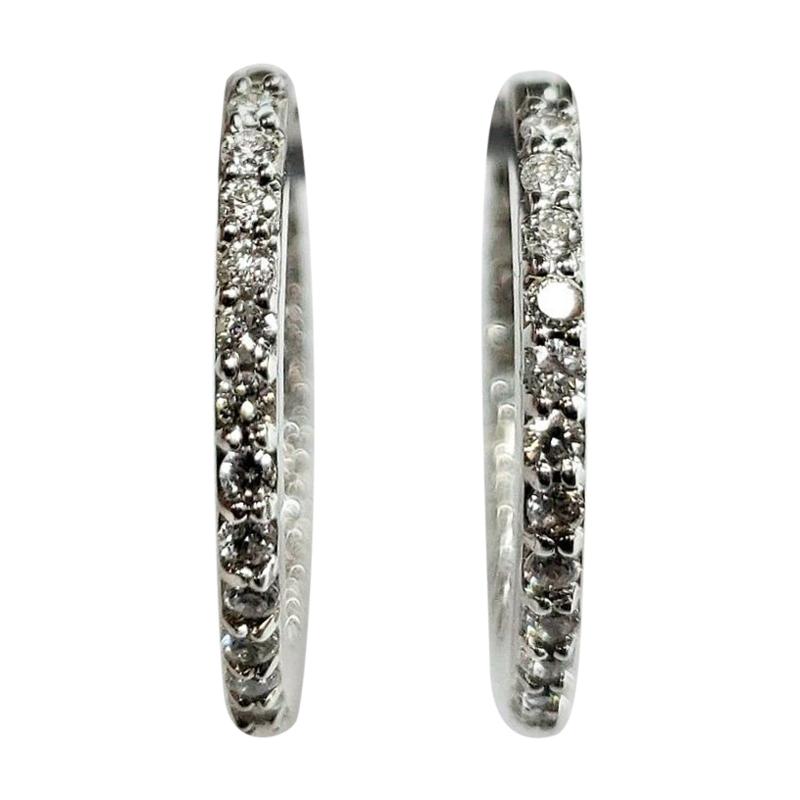 Gems of Distinction 14K Gold Polished 0.44ctw Diamond Hoop Earrings main image 0