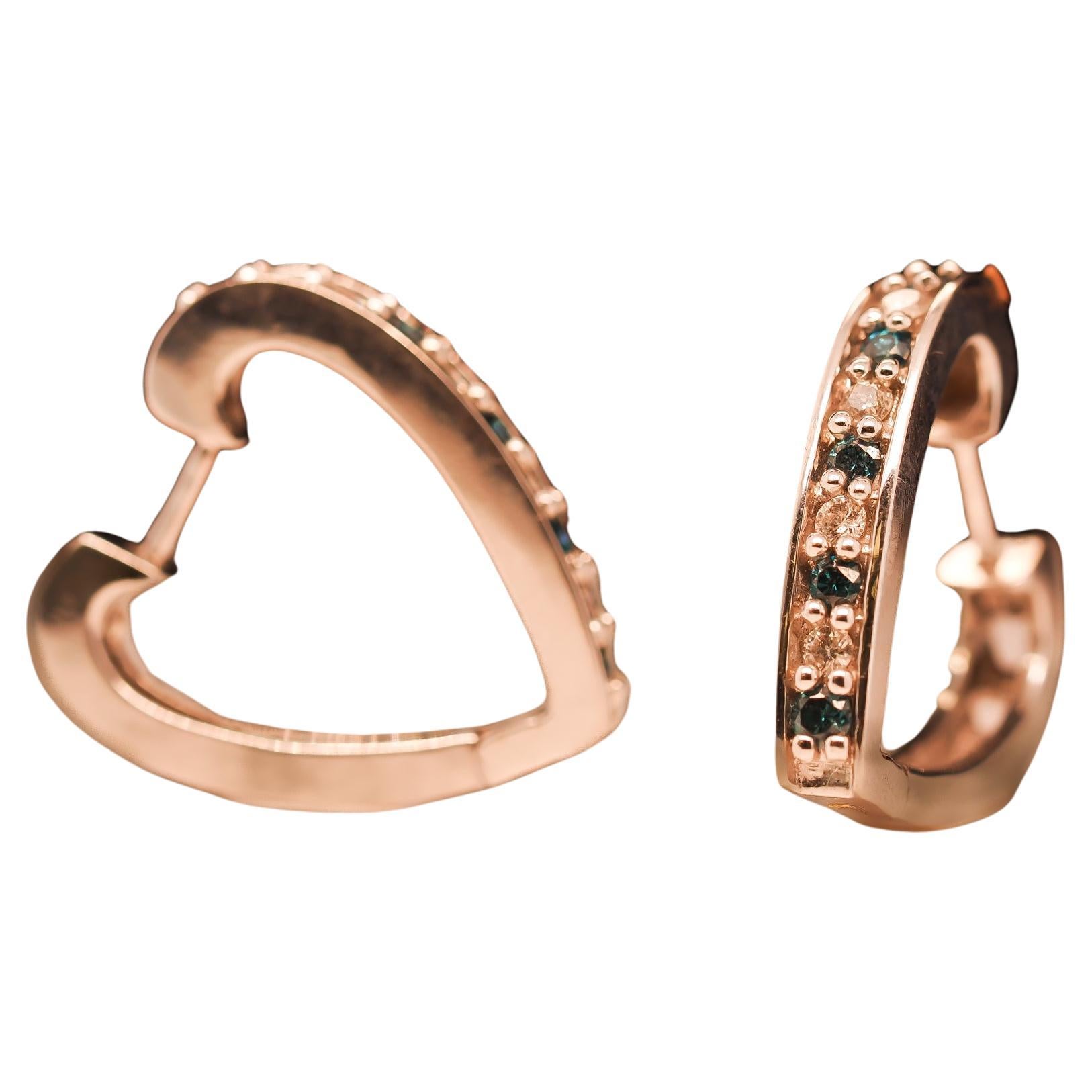 14 Karat White Gold Diamond Hoop Style  Earrings For Sale