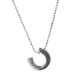 14 Karat White Gold Diamond Horse Shoe Necklace