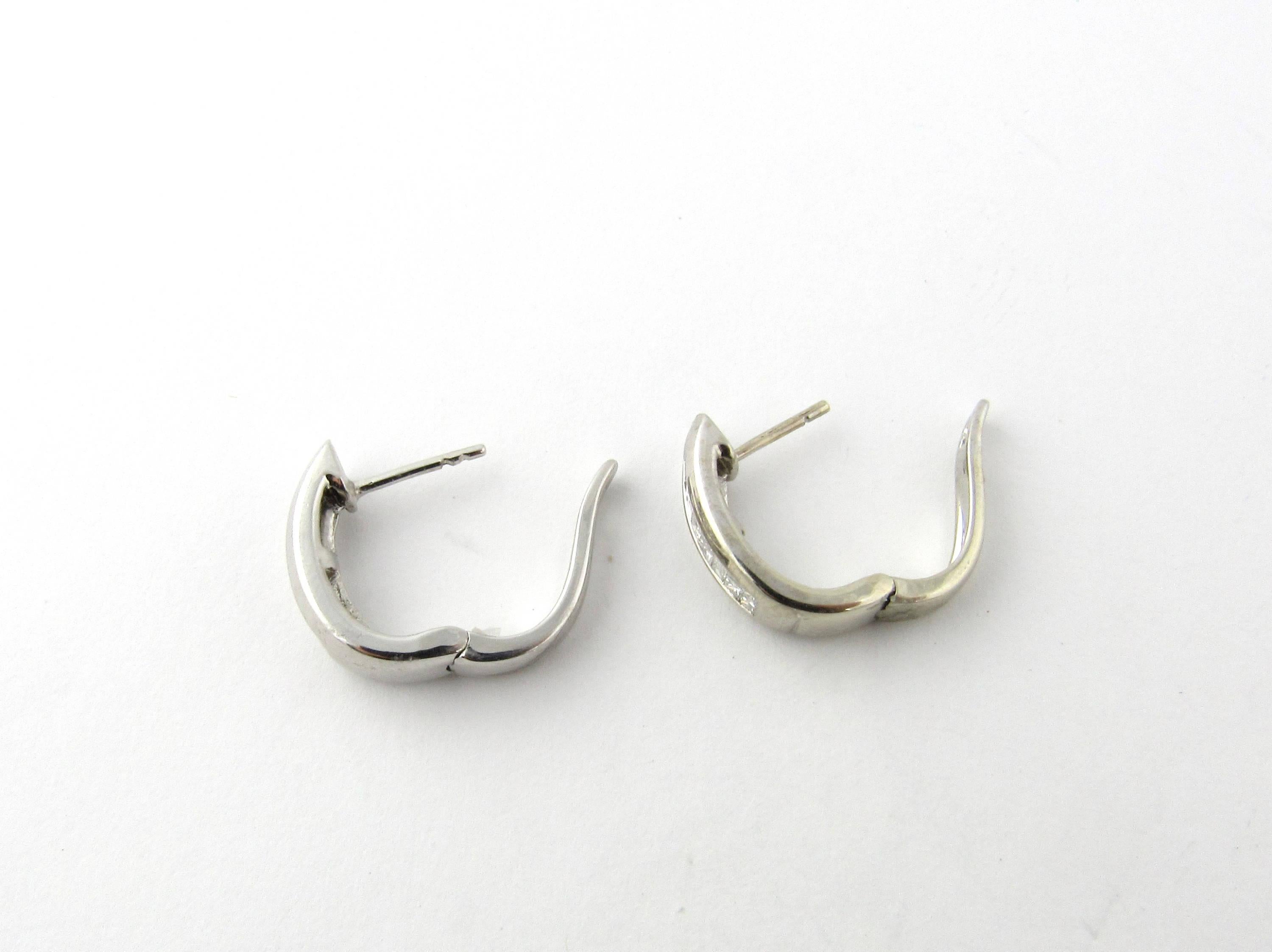 Women's 14 Karat White Gold Diamond Huggie Earrings
