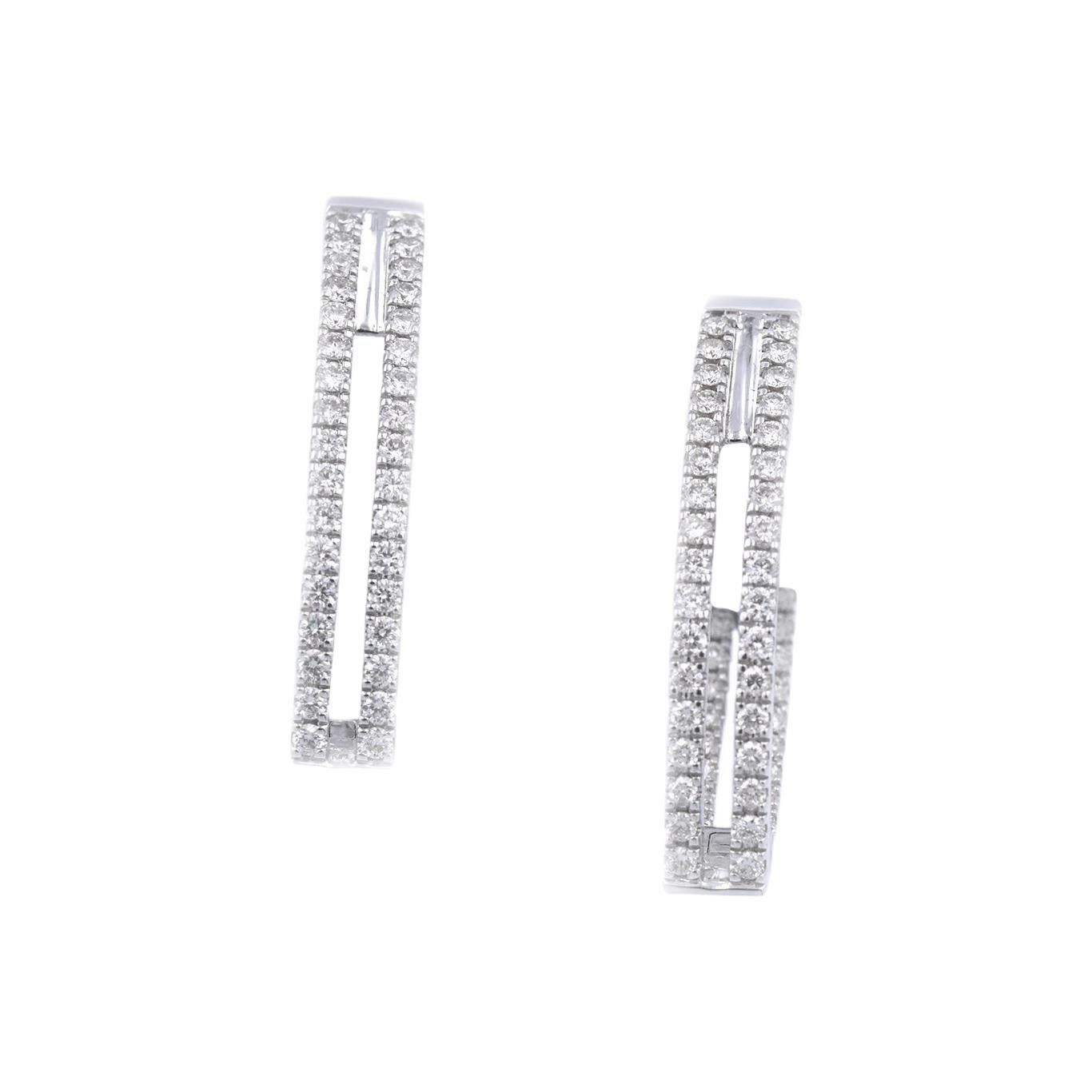Joelle Gold Huggie Earrings in White Crystal