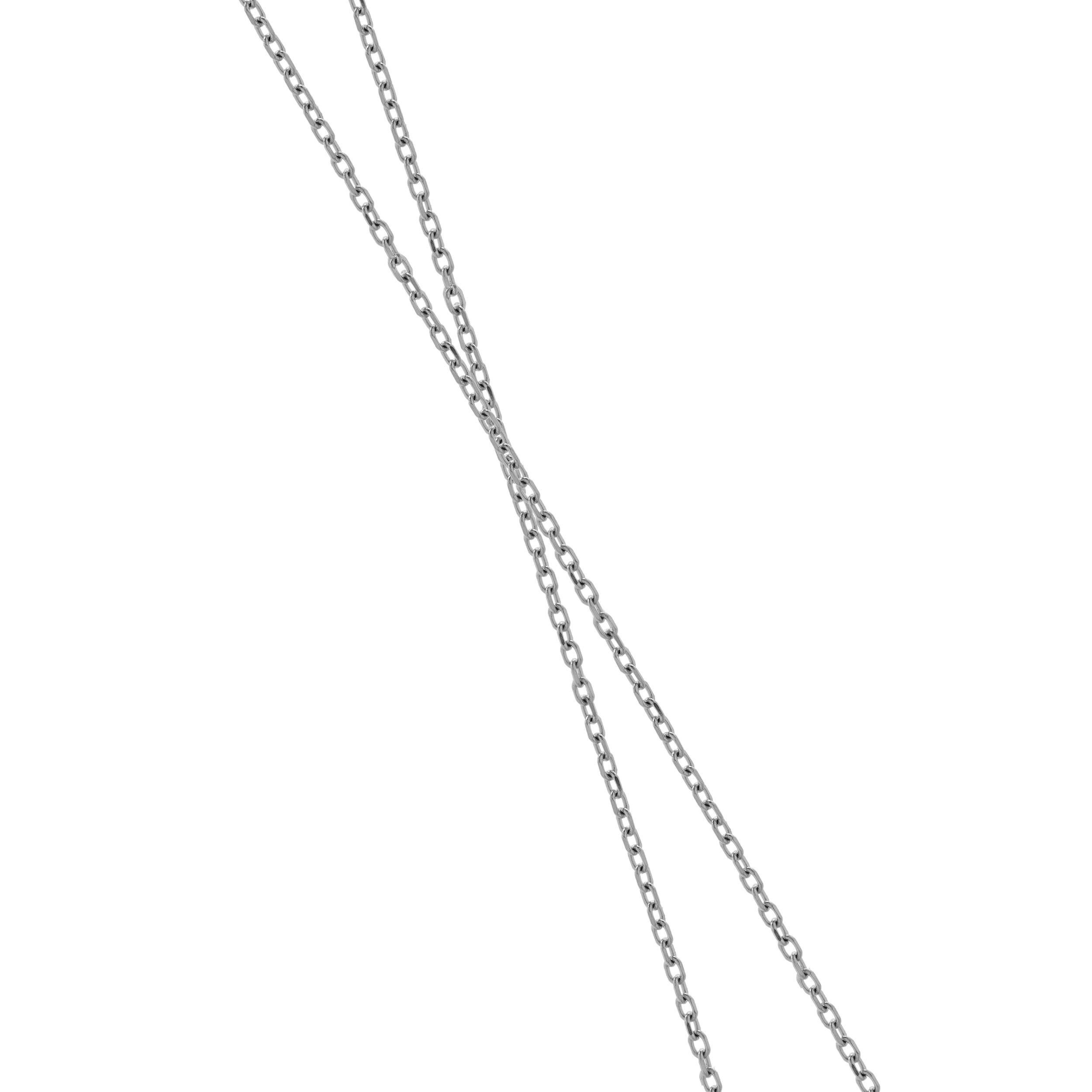 Taglio brillante Collana S.S. White con diamante in oro bianco 14 carati in vendita