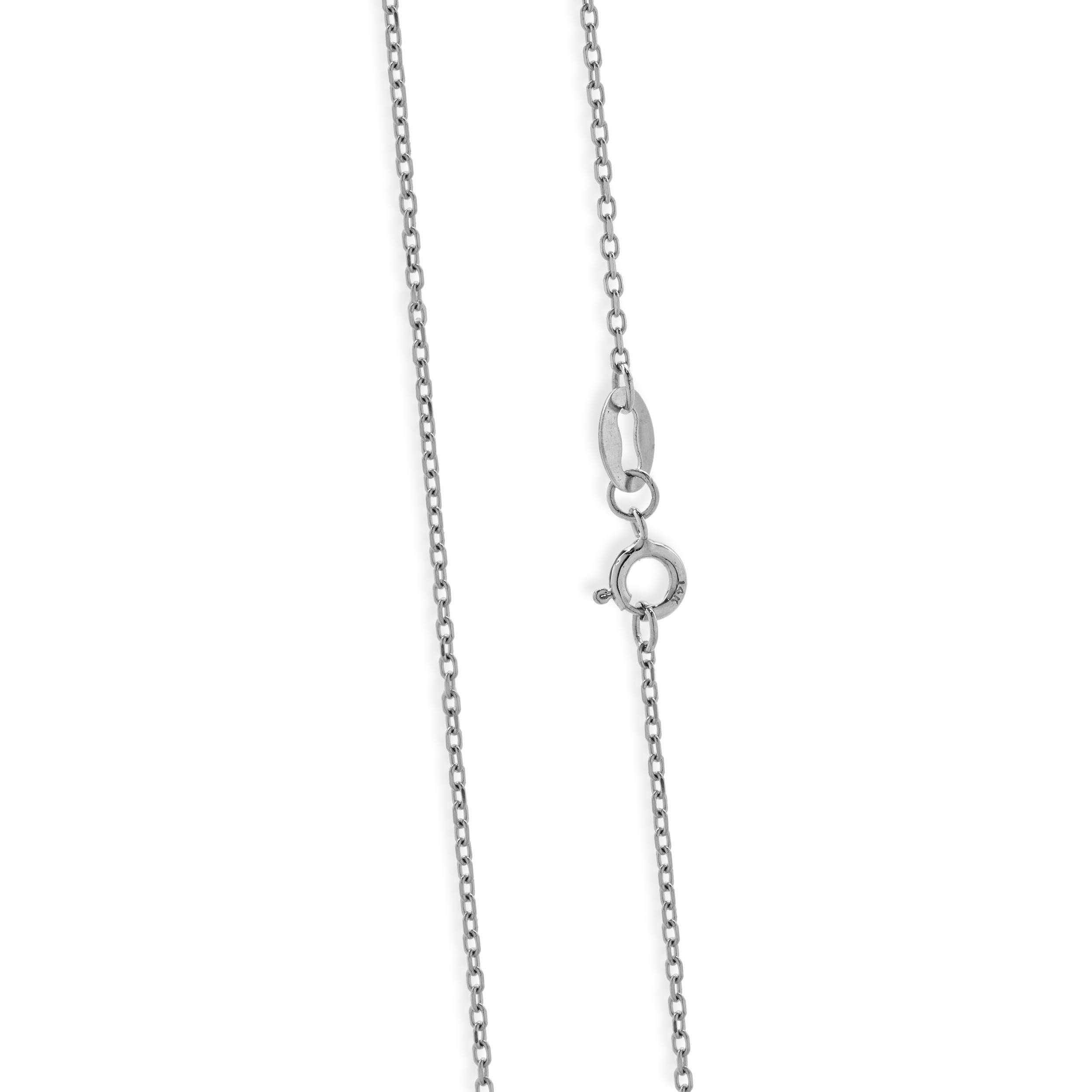 Collana S.S. White con diamante in oro bianco 14 carati In condizioni ottime in vendita a Scottsdale, AZ
