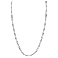 14 Karat White Gold Diamond Inline Necklace